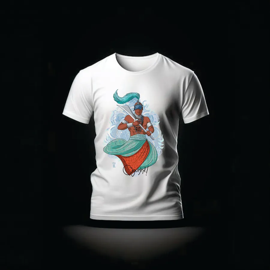 Camiseta Ogunhê — Guerreiro Azul — Rei 7 da Lira